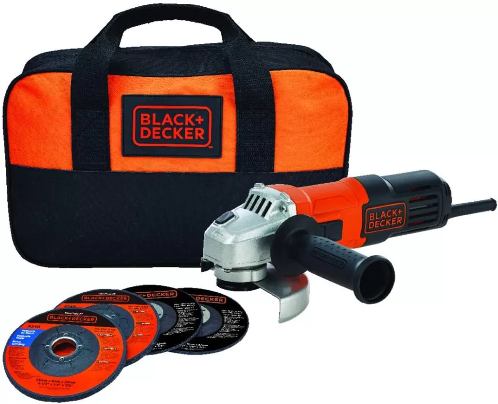 1 - Esmerilhadeira Angular de 4 1/2 Pol. (114,30mm) 12.000 RPM 110V G650K5 - Black+Decker