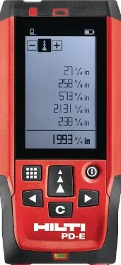 6 - Trena a Laser PD-E - Alcance de 200m, Display Backlit, Função de Cálculo de Área e Volume – Hilti